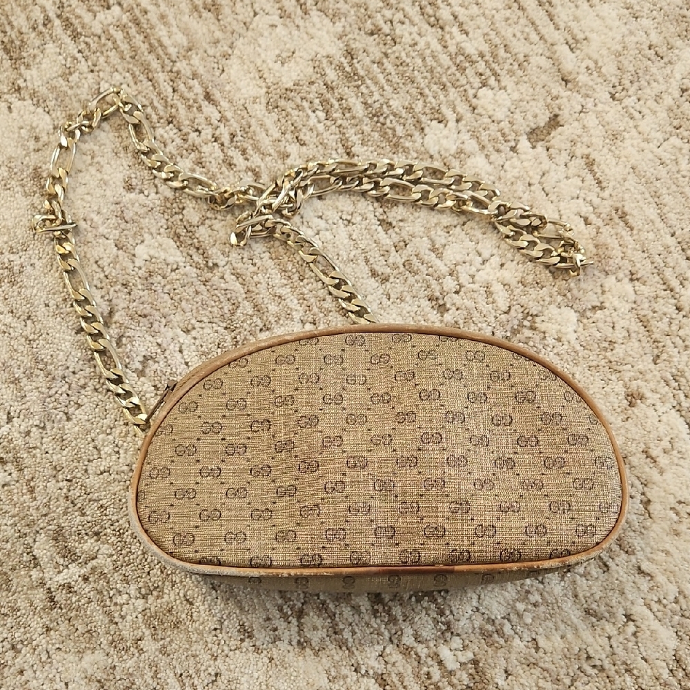 Gucci Tan Monogram Chain Clutch